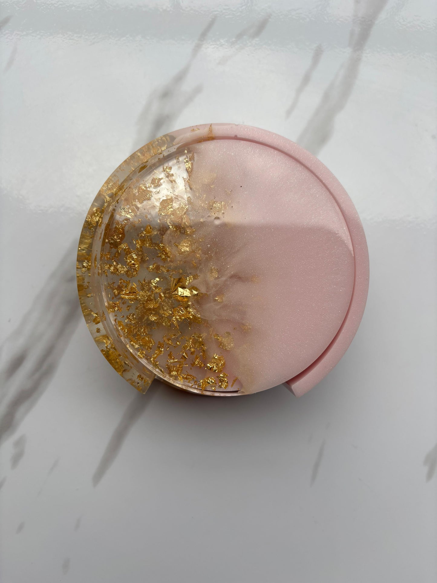 Gold and Pink Coaster Set