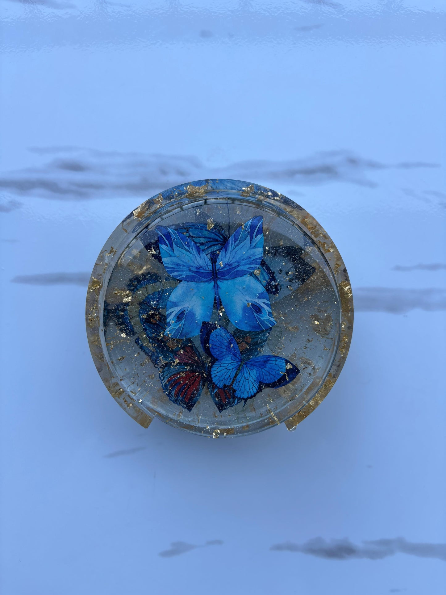 Butterfly Coaster Set - Blue