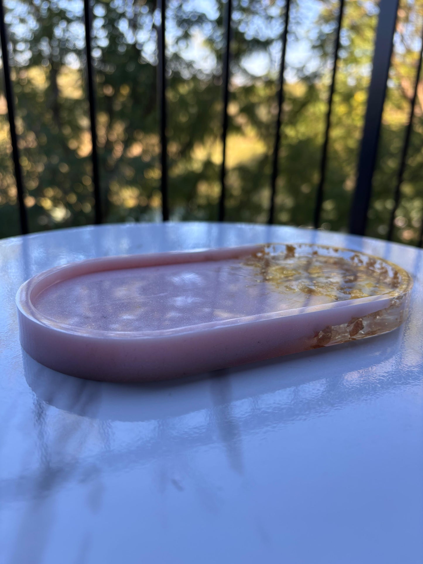 Gold and Pink Accessory Tray