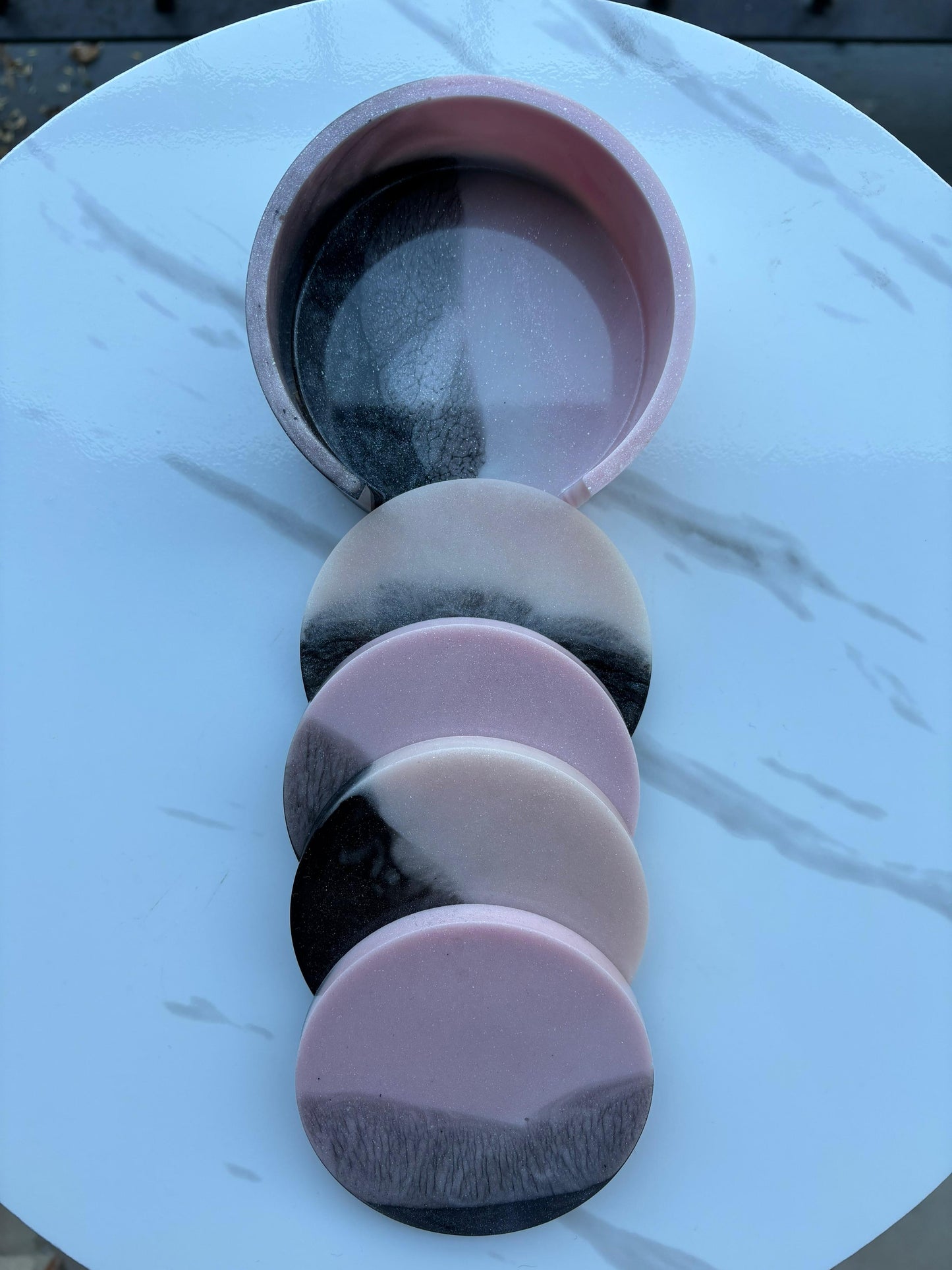 Black and Pink Coaster Set