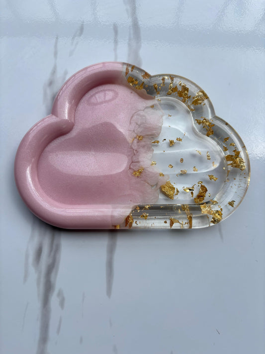 Gold and Pink Cloud Tray