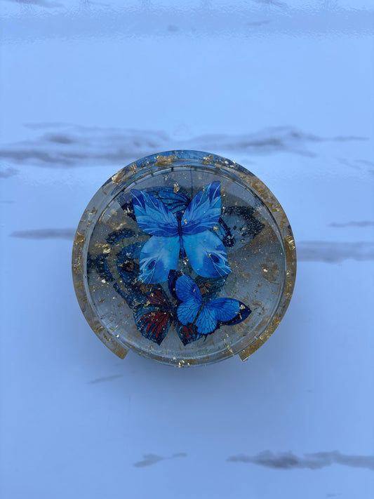 Butterfly Coaster Set - Blue