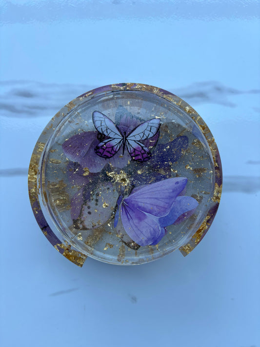 Butterfly Coaster Set - Purple