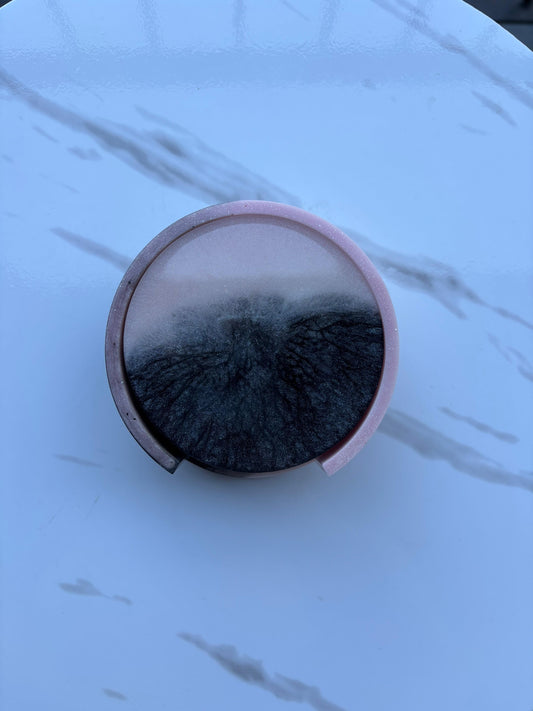 Black and Pink Coaster Set